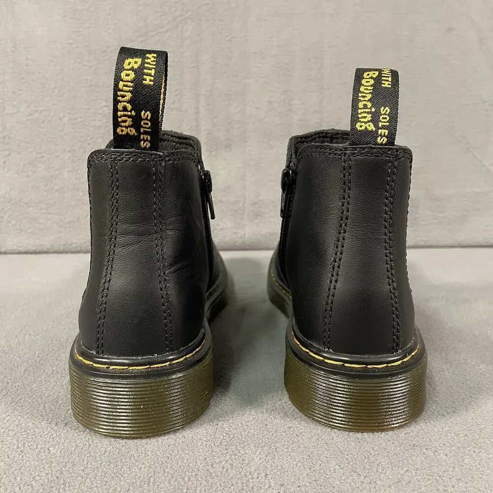 Dr Martens 2976 J Chelsea Boots Black Kids US 3 Youth Slip On Side Zip - Picture 4 of 8